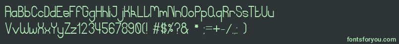 Curvada1-fontti – vihreät fontit mustalla taustalla