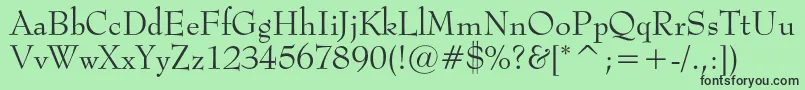 フォントMetropolc – 緑の背景に黒い文字