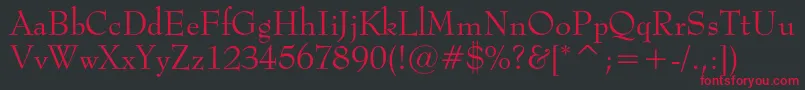 フォントMetropolc – 黒い背景に赤い文字