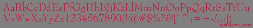 Metropolc-Schriftart – Rote Schriften auf grauem Hintergrund