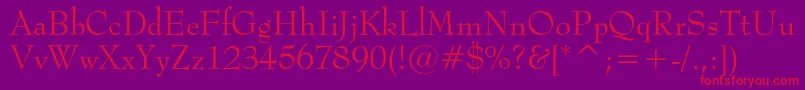 フォントMetropolc – 紫の背景に赤い文字