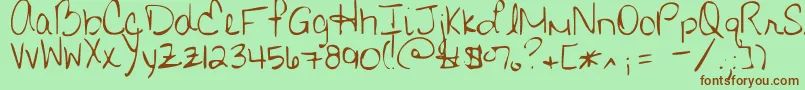 Whoneedsconsistency Font – Brown Fonts on Green Background