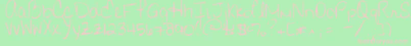 Whoneedsconsistency Font – Pink Fonts on Green Background