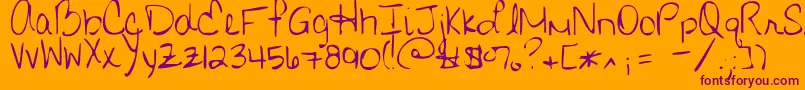 Whoneedsconsistency Font – Purple Fonts on Orange Background
