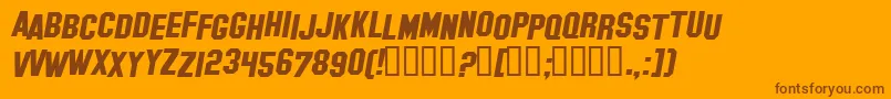 HollywoodHillsItalic-Schriftart – Braune Schriften auf orangefarbenem Hintergrund