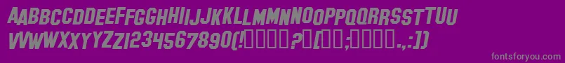 HollywoodHillsItalic-Schriftart – Graue Schriften auf violettem Hintergrund