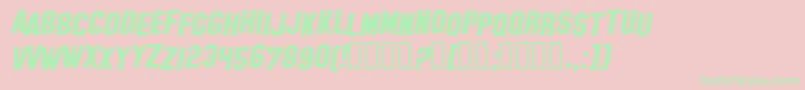 HollywoodHillsItalic Font – Green Fonts on Pink Background