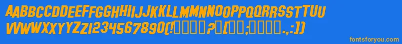 HollywoodHillsItalic Font – Orange Fonts on Blue Background