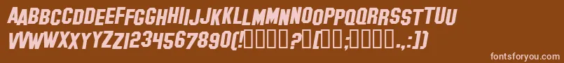 HollywoodHillsItalic Font – Pink Fonts on Brown Background
