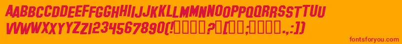 HollywoodHillsItalic Font – Red Fonts on Orange Background