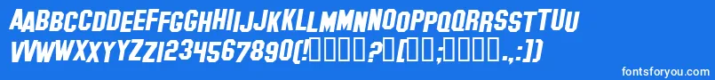 Police HollywoodHillsItalic – polices blanches sur fond bleu