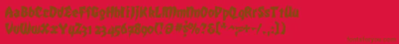 フォントMk5style – 赤い背景に茶色の文字