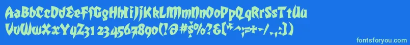 Mk5style-Schriftart – Grüne Schriften auf blauem Hintergrund