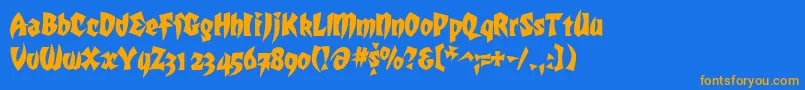 Mk5style Font – Orange Fonts on Blue Background