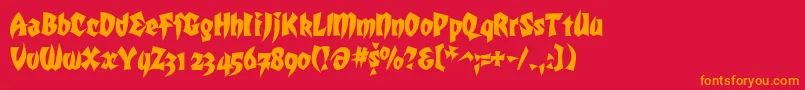 Mk5style Font – Orange Fonts on Red Background