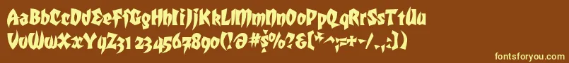 Mk5style Font – Yellow Fonts on Brown Background