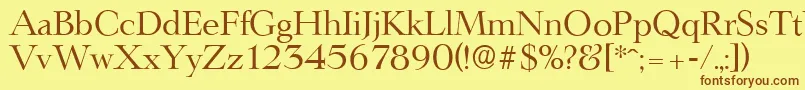 LingwoodserialRegular Font – Brown Fonts on Yellow Background