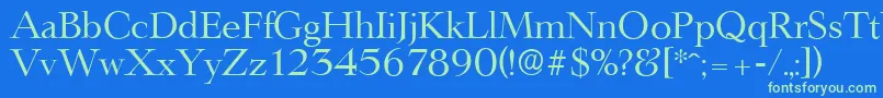 LingwoodserialRegular Font – Green Fonts on Blue Background