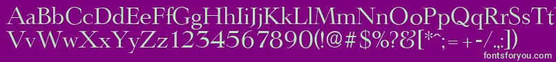 LingwoodserialRegular Font – Green Fonts on Purple Background