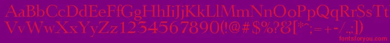 LingwoodserialRegular-Schriftart – Rote Schriften auf violettem Hintergrund