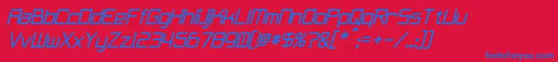 フォントFurmaniteItalic – 赤い背景に青い文字