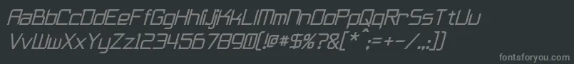 Fonte FurmaniteItalic – fontes cinzas em um fundo preto