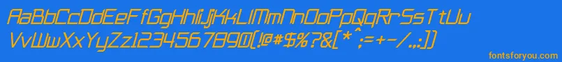 Saiba mais sobre a fonte FurmaniteItalic Fonte FurmaniteItalic – fontes laranjas em um fundo azul