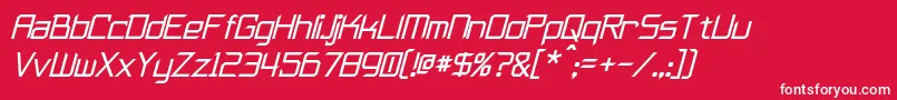 フォントFurmaniteItalic – 赤い背景に白い文字