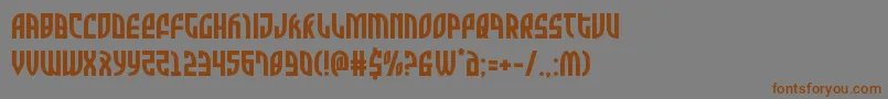 フォントZonerider – 茶色の文字が灰色の背景にあります。