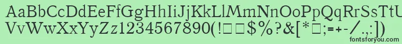 フォントQuantpla – 緑の背景に黒い文字