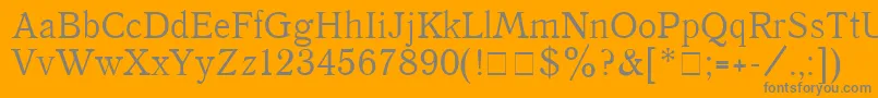 フォントQuantpla – オレンジの背景に灰色の文字
