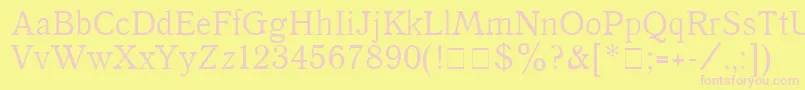 Quantpla Font – Pink Fonts on Yellow Background