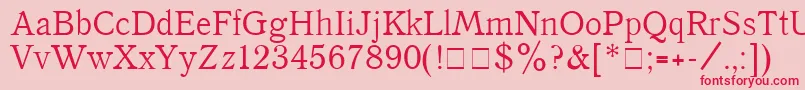 Quantpla-Schriftart – Rote Schriften auf rosa Hintergrund