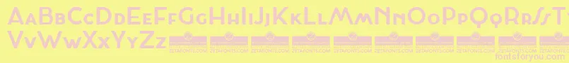 CocosignumMaiuscolettoBoldTrial-fontti – vaaleanpunaiset fontit keltaisella taustalla
