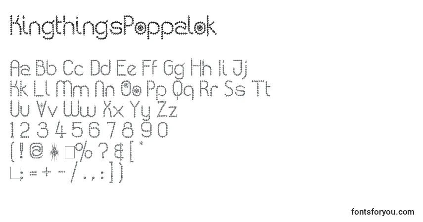 A fonte KingthingsPoppalok – alfabeto, números, caracteres especiais