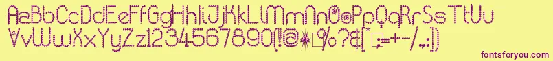 KingthingsPoppalok Font – Purple Fonts on Yellow Background