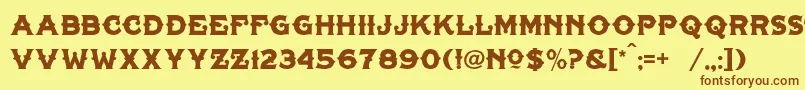 TonicLhfLiver Font – Brown Fonts on Yellow Background