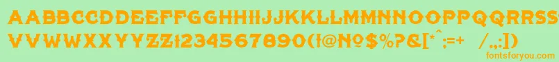 TonicLhfLiver Font – Orange Fonts on Green Background