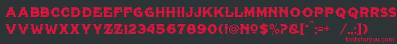 フォントTonicLhfLiver – 黒い背景に赤い文字