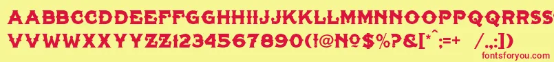 TonicLhfLiver Font – Red Fonts on Yellow Background