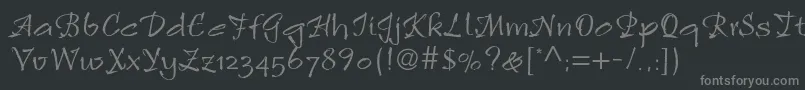 フォントRulingscriptltstd2 – 黒い背景に灰色の文字