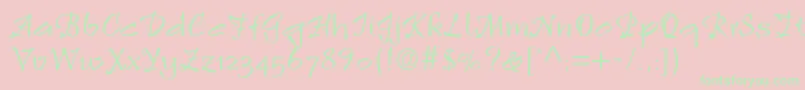 Rulingscriptltstd2 Font – Green Fonts on Pink Background