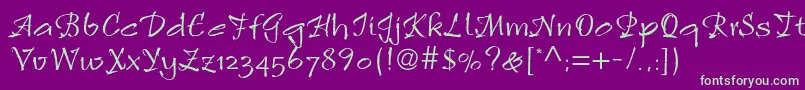 Rulingscriptltstd2 Font – Green Fonts on Purple Background