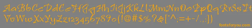 Czcionka Rulingscriptltstd2 – pomarańczowe czcionki na szarym tle