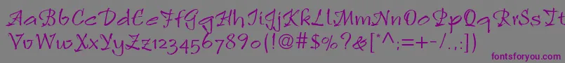 Rulingscriptltstd2 Font – Purple Fonts on Gray Background