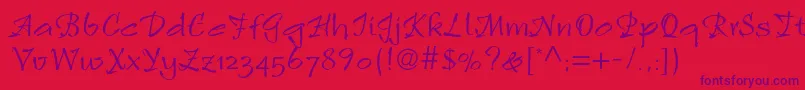 Rulingscriptltstd2 Font – Purple Fonts on Red Background