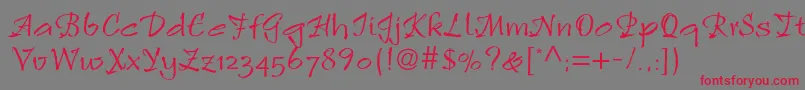 Rulingscriptltstd2 Font – Red Fonts on Gray Background