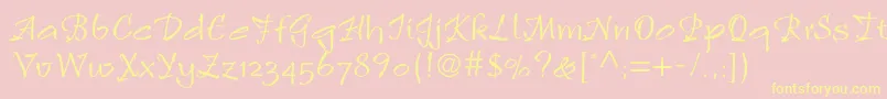fuente Rulingscriptltstd2 – Fuentes Amarillas Sobre Fondo Rosa