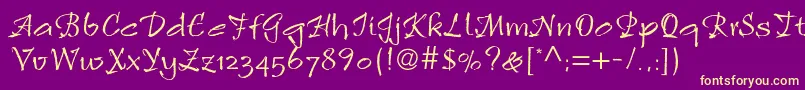 Rulingscriptltstd2 Font – Yellow Fonts on Purple Background