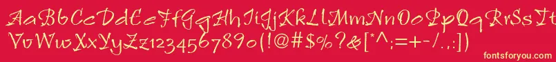 Rulingscriptltstd2 Font – Yellow Fonts on Red Background